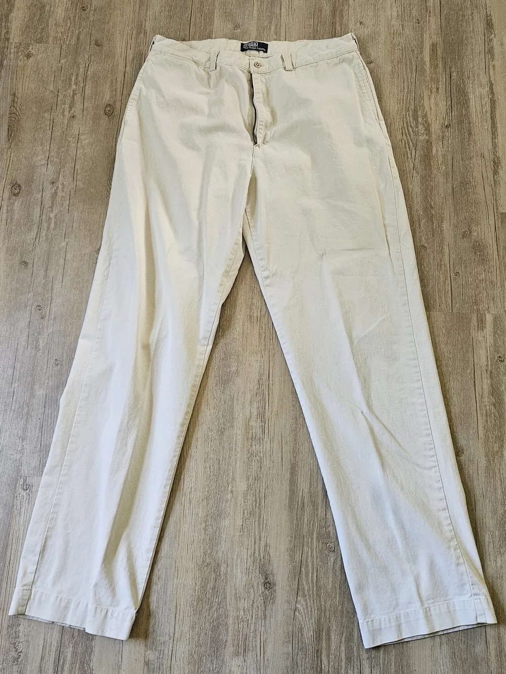 Vintage Polo Ralph Lauren Men's Causal Cream Philip Pants 36x36 Made In USA